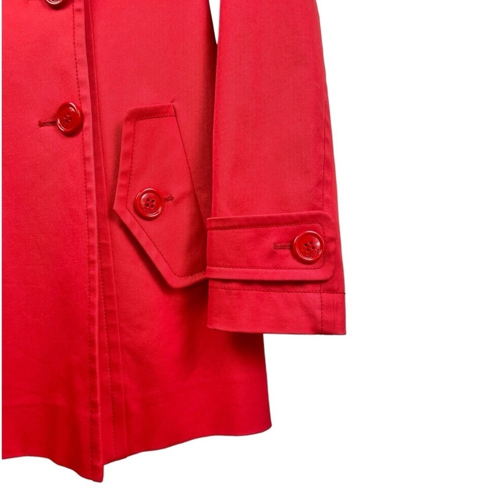 Escada Red Trench Double Breasted Peacoat Size 36 - Picture 5 of 10